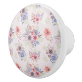Bouton De Porte En Céramique Bouquet d'aquarelle rose (Droite)