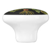 Bouton De Porte En Céramique Bouquet de fleurs (Côté)