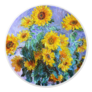 Bouton De Porte En Céramique Bouquet de Monet des beaux-arts de tournesols