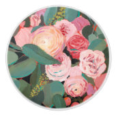 Bouton De Porte En Céramique Bouquet Eucalyptus (Devant)