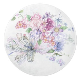 Bouton De Porte En Céramique Bouquet floral, Mouette en céramique colorée