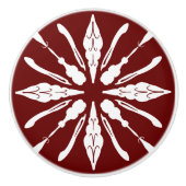 Bouton De Porte En Céramique Bourgogne et blanc (Devant)