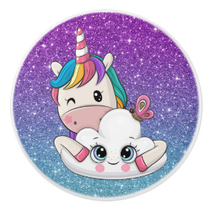 Bouton De Porte En Céramique Bouton céramique Unicorn précieux