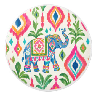 Bouton De Porte En Céramique Bouton de meuble en céramique éléphant coloré