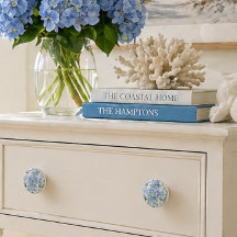Bouton de meuble en céramique Hydrangea Bleu | Déc