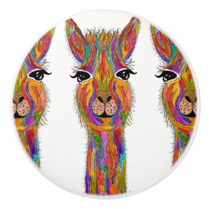 Bouton De Porte En Céramique Bouton de porte Llama mignon et coloré - Céramique