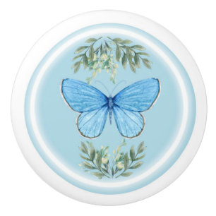 Bouton De Porte En Céramique bouton de tiroir en céramique - design papillon bl