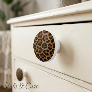 Bouton De Porte En Céramique Bouton décoratif en céramique à motif léopard mode