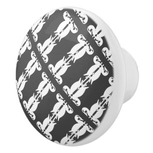 Bouton De Porte En Céramique Bouton en céramique à motif cygnes greytone