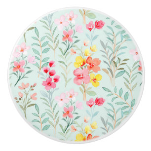 Bouton De Porte En Céramique Bouton en céramique à motif floral