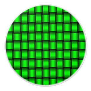 Bouton De Porte En Céramique Bouton en céramique à tissage vert