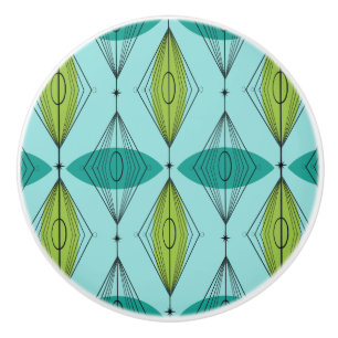 Bouton De Porte En Céramique Bouton en céramique atomique de motif d'Ogee et d