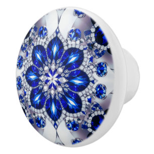 Bouton De Porte En Céramique Bouton en céramique avec Bleu Blanc