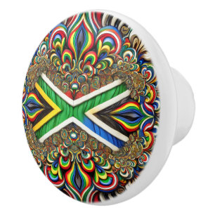 Bouton De Porte En Céramique Bouton en céramique avec couleurs sud-africaines