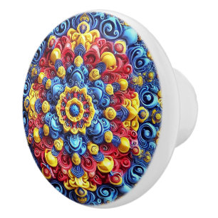 Bouton De Porte En Céramique Bouton en céramique avec des couleurs roumaines