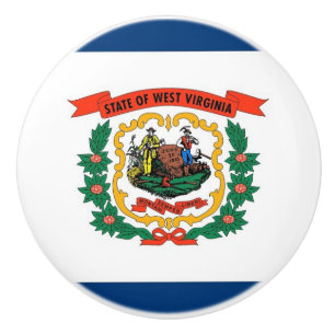 Bouton De Porte En Céramique Bouton en céramique avec drapeau de l'état de Virg