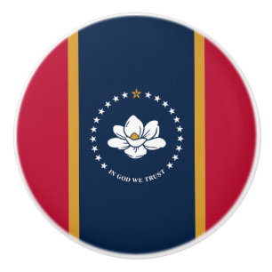 Bouton De Porte En Céramique Bouton en céramique avec drapeau de l'État du Miss