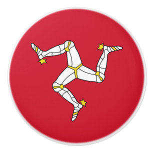 Bouton De Porte En Céramique Bouton en céramique avec drapeau de l'île de Man