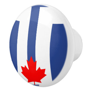 Bouton De Porte En Céramique Bouton en céramique avec drapeau de Toronto, Canad
