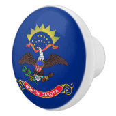 Bouton De Porte En Céramique Bouton en céramique avec drapeau du Dakota du Nord (Droite)
