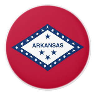 Bouton De Porte En Céramique Bouton en céramique avec le drapeau de l'Arkansas,