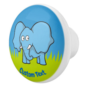Bouton De Porte En Céramique Bouton en céramique bleu éléphant