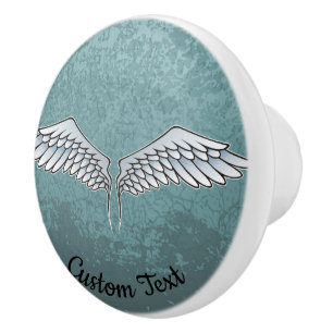 Bouton De Porte En Céramique Bouton en céramique Blue Grey Wings