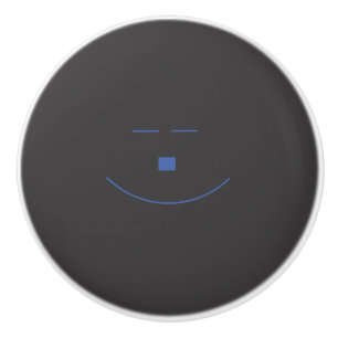 Bouton De Porte En Céramique Bouton en céramique Blue Smile Face