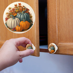 Bouton De Porte En Céramique Bouton en céramique de la récolte de citrouille
