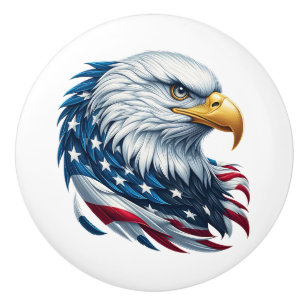 Bouton De Porte En Céramique Bouton en céramique de l'aigle patriotique