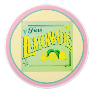 Bouton De Porte En Céramique Bouton en céramique de limonade rose vintage