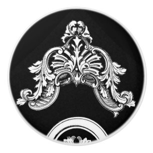 Bouton De Porte En Céramique Bouton en céramique d'équilibre floral gothique