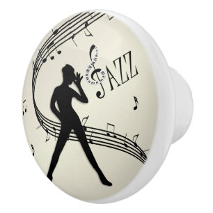 Bouton De Porte En Céramique Bouton en céramique dorée de danse jazz