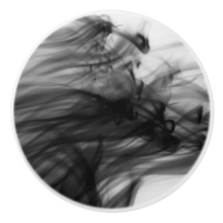 Bouton De Porte En Céramique Bouton en céramique du feu I noir par l'artiste