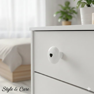 Bouton De Porte En Céramique Bouton en céramique élégant avec cœur minimaliste