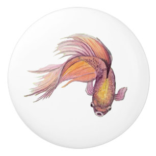 Bouton De Porte En Céramique Bouton en céramique en forme de poisson Betta