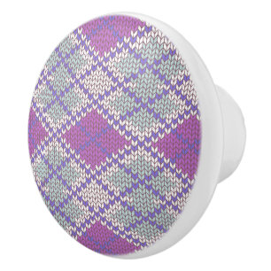 Bouton De Porte En Céramique Bouton en céramique en tricot argylé LILAC