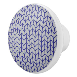 Bouton De Porte En Céramique Bouton en céramique en tricot gris BLEU