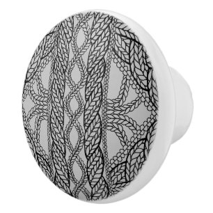 Bouton De Porte En Céramique Bouton en céramique GRAY CABLE KNIT