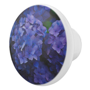 Bouton De Porte En Céramique Bouton en céramique Hydrangea Indigo Dusk