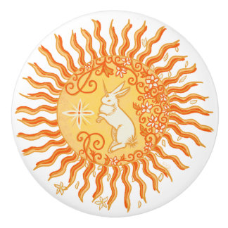 Bouton De Porte En Céramique Bouton en céramique Licorne Lapin Solaire