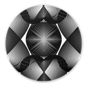 Bouton De Porte En Céramique Bouton en céramique noir et blanc / Tirage