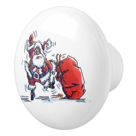 Bouton De Porte En Céramique Bouton en céramique Père Noël en colère (Droite)