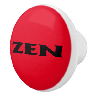 Bouton De Porte En Céramique Bouton en céramique rouge zen