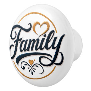 Bouton De Porte En Céramique Bouton en céramique texte de famille élégant accen