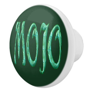 Bouton De Porte En Céramique Bouton en céramique verte Mojo