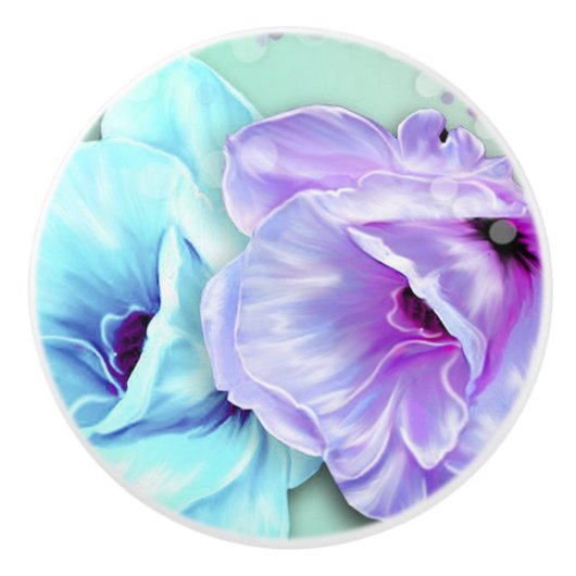 Bouton De Porte En Céramique Bouton/Fleurs en céramique (Devant)