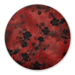 Bouton De Porte En Céramique Bouton rouge Vintage en céramique