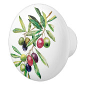 Bouton De Porte En Céramique Branche d'olive aquarelle (Droite)