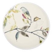 Bouton De Porte En Céramique Branche feuille aquarelle (Devant)